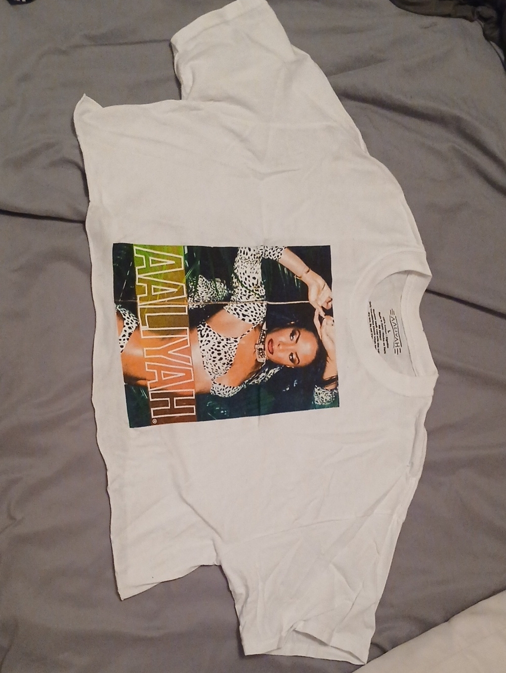 White Graphic Short-Sleeve Women’s Tee with Color Photo Print